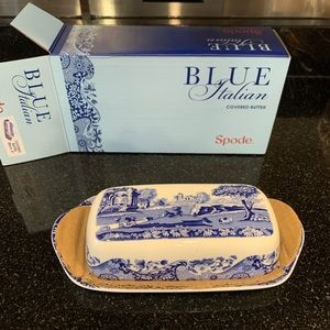 Spode Blue Italian Butter Dish